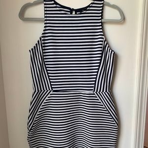 Nautical Navy Blue & White Striped Dress